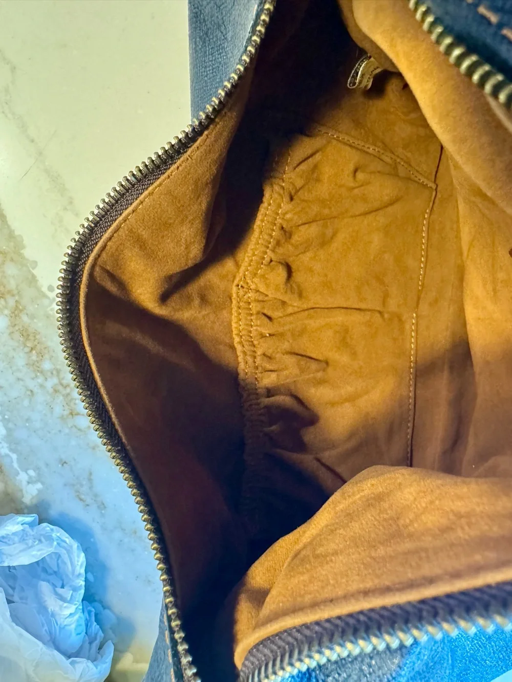 Patricia Nash Elia Hobo Blue Leather Shoulder Bag
